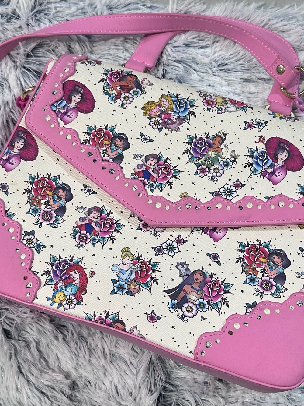 Loungefly Disney Princess Tattoo AOP Cross Body Bag & matching wallet